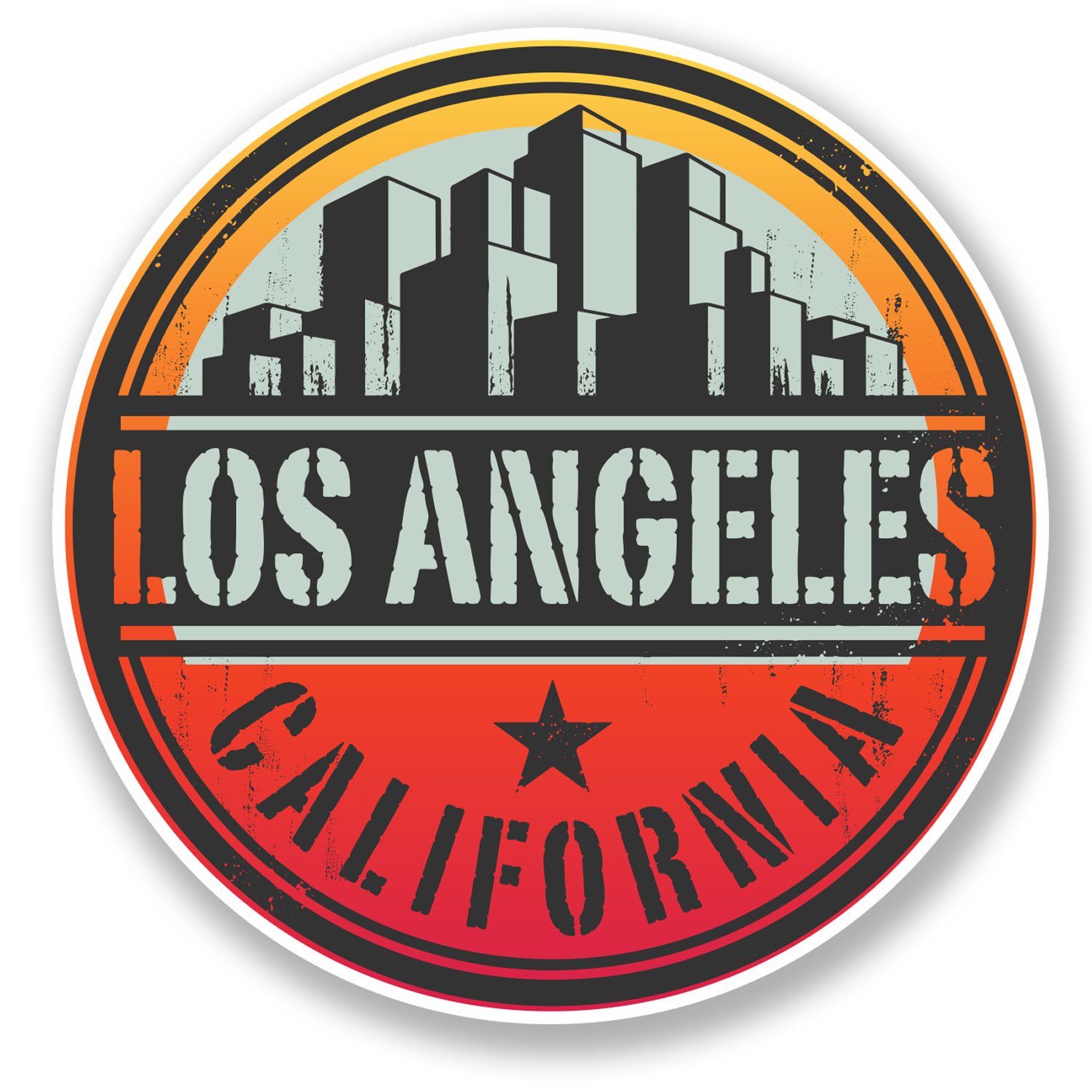 Destinationvinyl Multi 2 X 10Cm Los Angeles California Usa Vinyl Sticker Decal Luggage Travel Tag #6496 (10Cm X 10Cm)