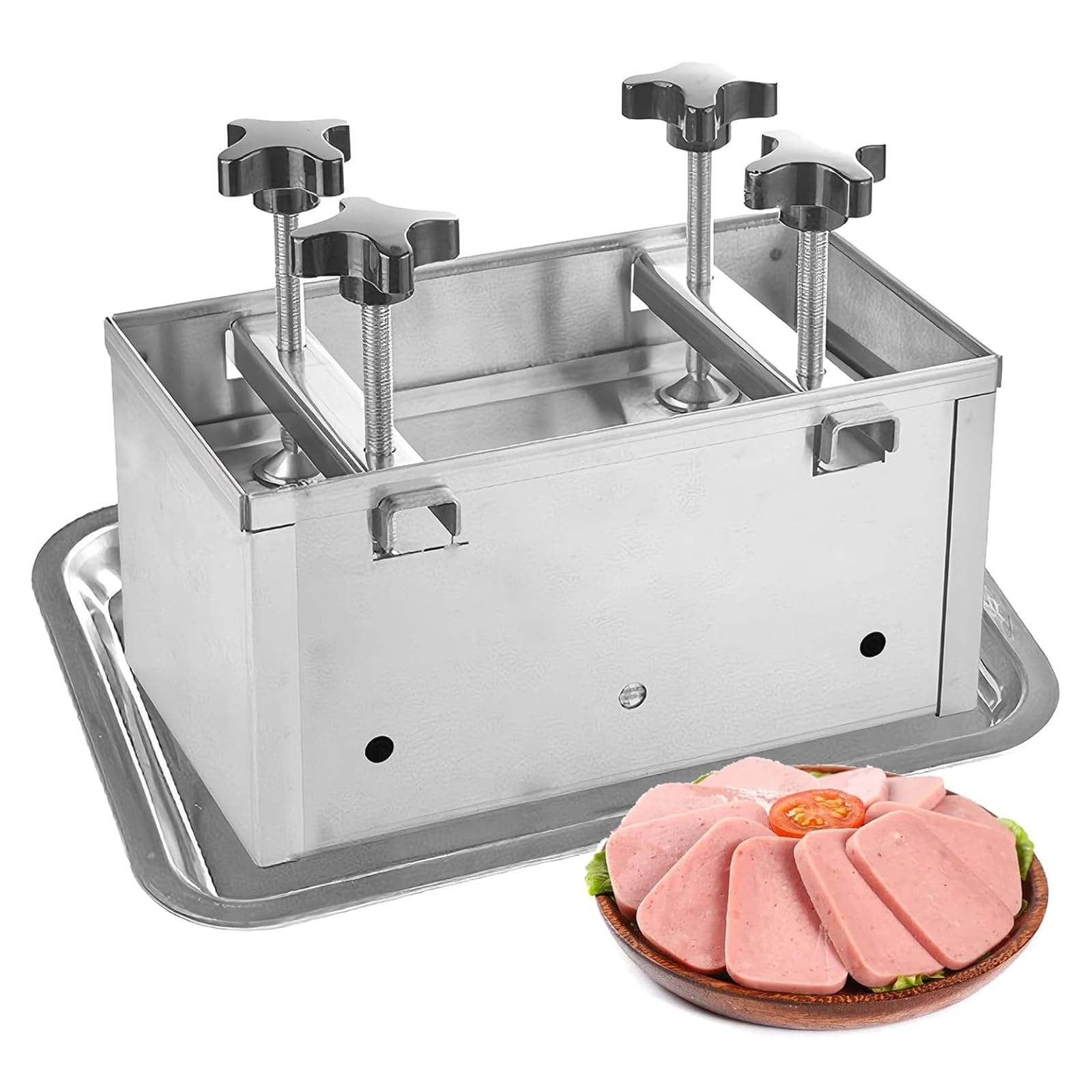 Molde de prensa de carne, herramienta de prensado de acero inoxidable con presión de doble tornillo para almuerzo casero, hamburguesas rellenas y parrilla de barbacoa