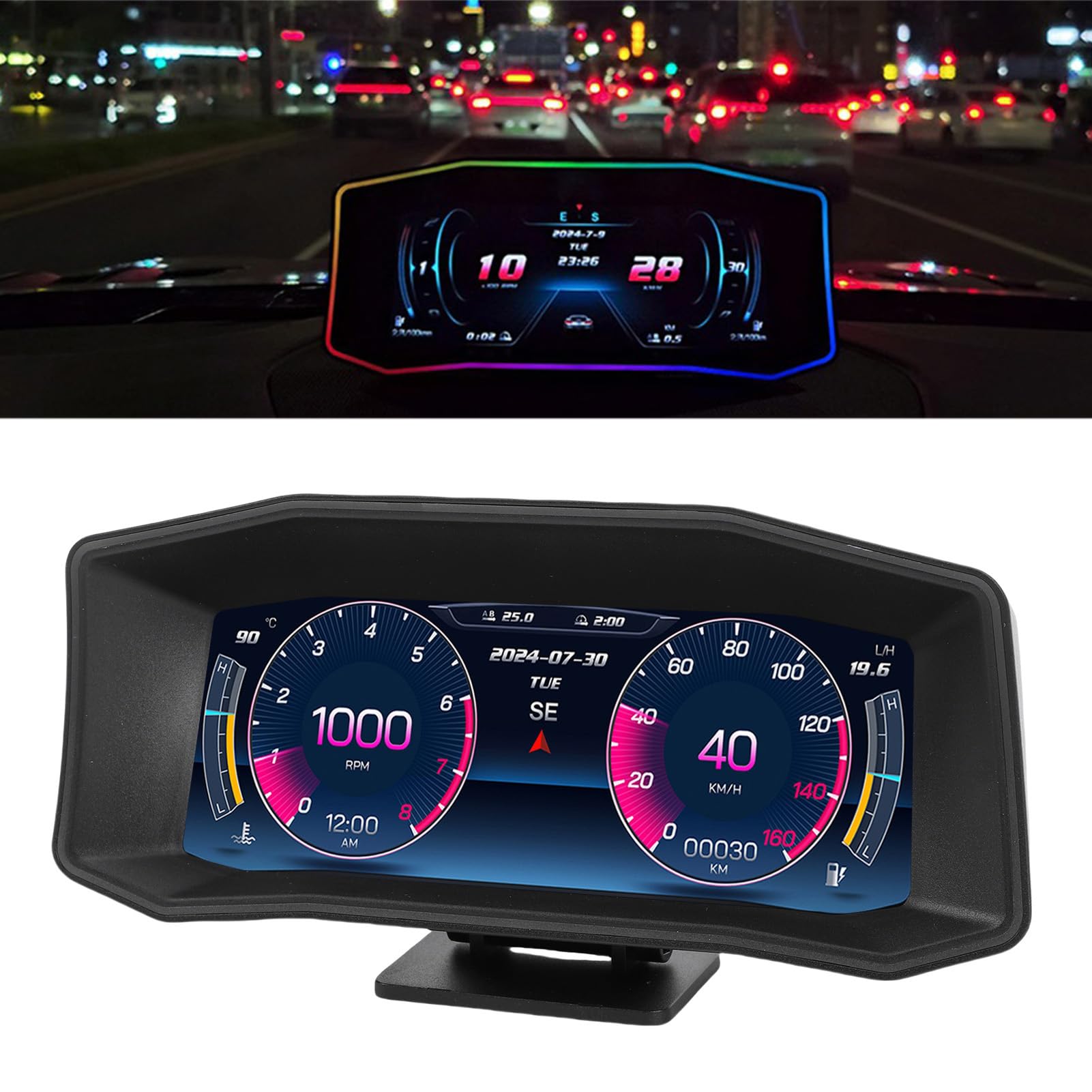 Wyświetlacz HUD Samochodu Auto Prędkościomierz GPS OBD II z Czujnikiem światła Otoczenia o Wysokiej Czułości 12 Opcji Językowych dla Samochodów Przetworniki Kampery