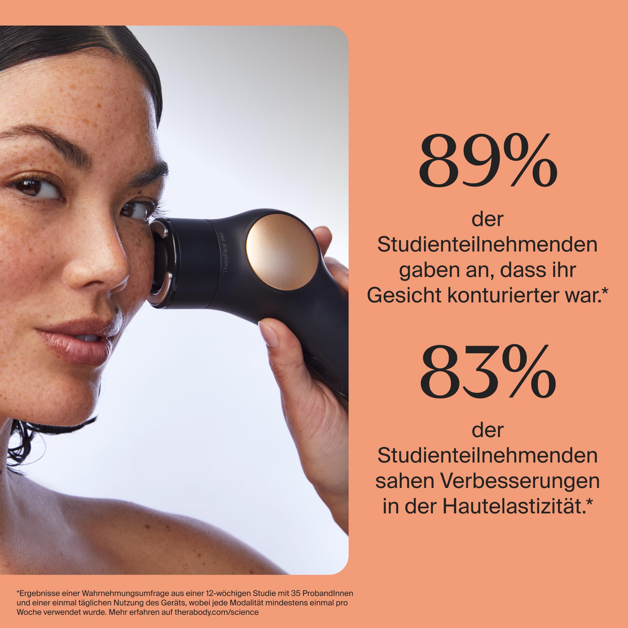 TheraFace PRO – Handgerät zur Gesichtsmassage – Kompaktes elektrisches Gerät zur Gesichts- und Hautpflege – 8-in-1-Behandlung mit Mikrostrom- und LED-Ringen – 4. Generation – Schwarz