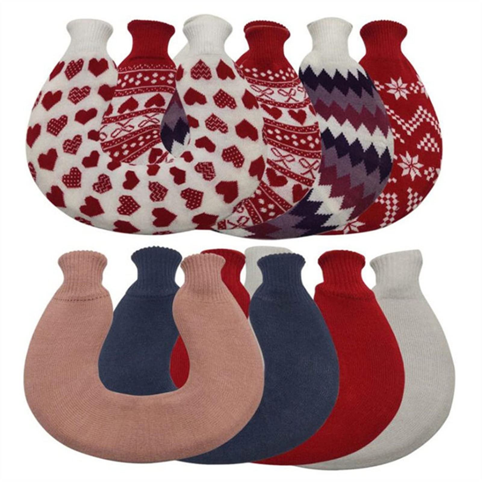 Botella Agua Caliente 1L PERSUERZA DE PERSUERZA DE MANO PIES DE MANO DE INVIERNO U Forma en forma de bolsa de agua caliente Cubierta Hombro cálido removible coral Fleece agua caliente Botella de agua