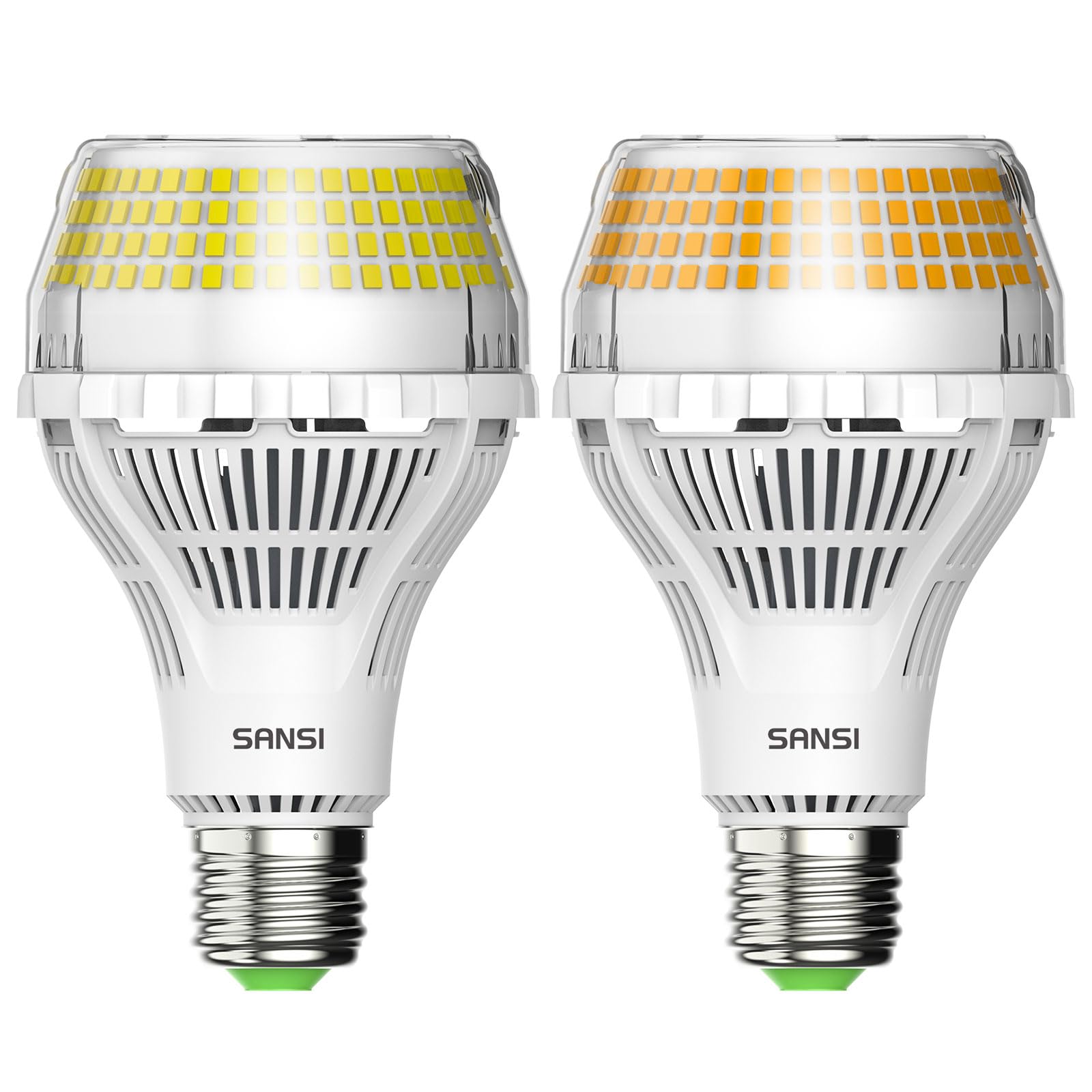 SANSI 400W Equivalent A21 LED Light Bulb, 5000K Daylight White 6000 High Lumens E26 LED Bulbs & 400W Equivalent A21 LED Light Bulb, 3000K Soft Warm White 6000 High Lumens E26 LED Bulbs