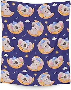 Koala Blanket Gifts - 30"x40" Cute Throw for Women, Girls - Purple Soft Fuzzy Blankets for Couch & Office
