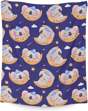 Koala Blanket Gifts - 30"x40" Cute Throw for Women, Girls - Purple Soft Fuzzy Blankets for Couch & Office