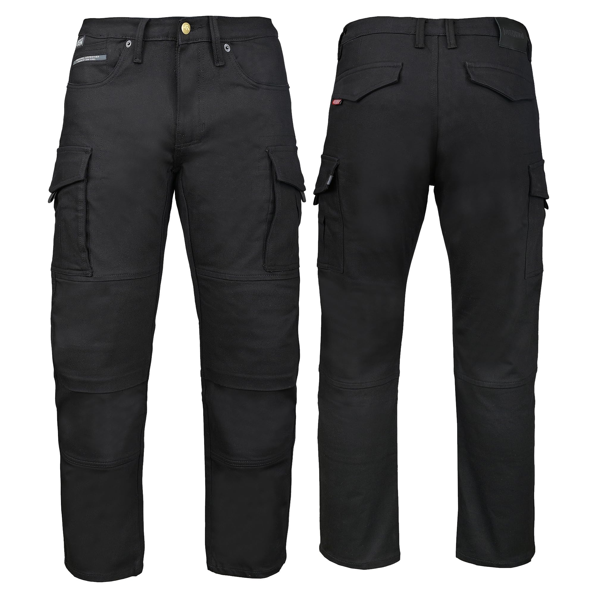 Jeans da Moto Cargo Classe A con Protezioni KT Livello 1 Protezioni Removibili per Ginocchia e Bacino 5 Tasche Pantaloni da Moto per Uomo