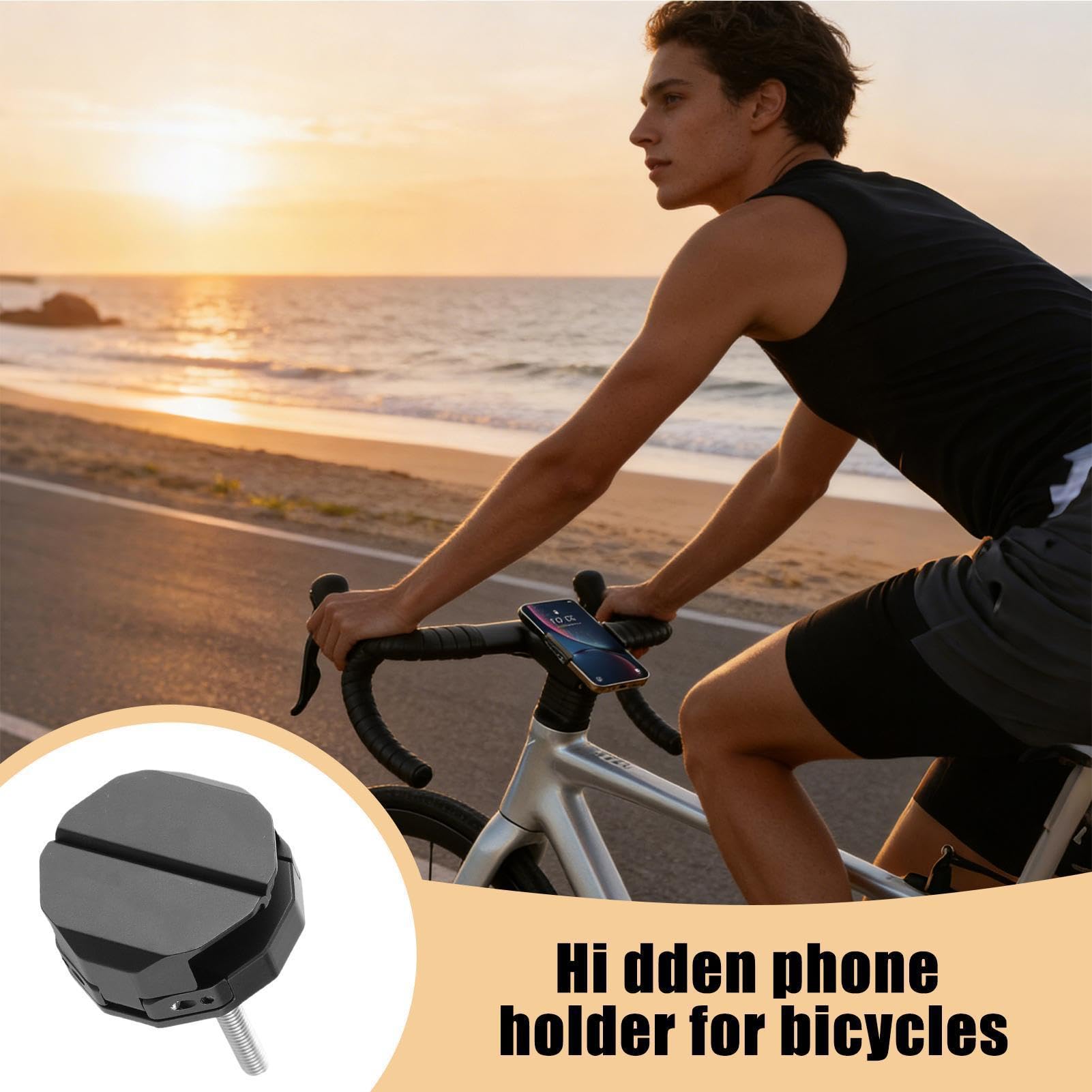 Générique Supporto per telefono per bicicletta, fissaggio in alluminio anti-vibrazione