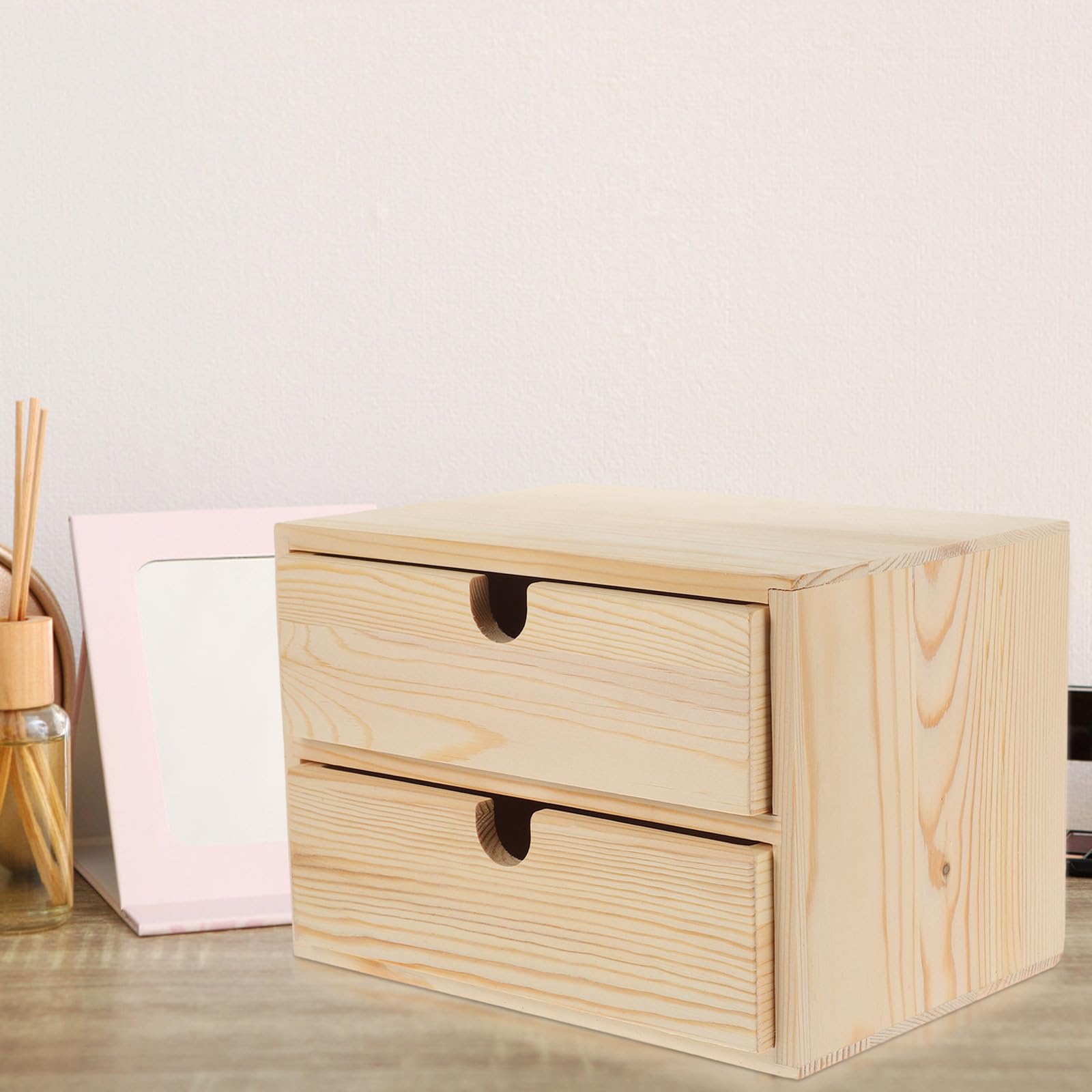 Cassettiera in Legno Cassetti Multistrato Mobiletto Vintage per Gioielli e Accessori da Tavolo Compatto per Ufficio e Casa Ampio Spazio di Stoccaggio
