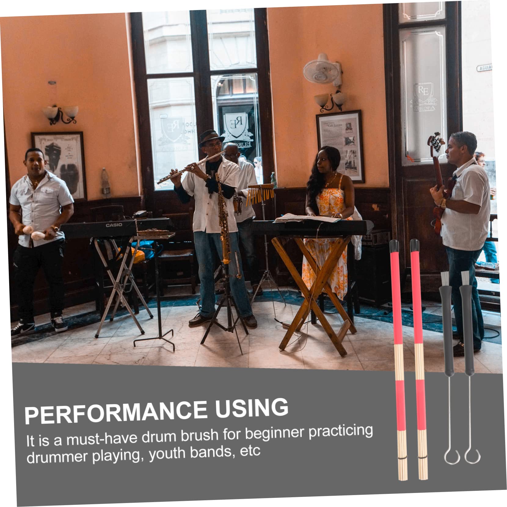FUNOMOCYA 1Set Drum Accessories Set Includes Drum Brushes Drum Brushes Drumsticks and Soft Bag for Drummers and Musicians for Jazz and Acoustic Performances