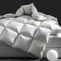 Vista 1 de DREAMHOUR Lujoso edredón de plumón de ganso blanco, tamaño individual, relleno de plumas y plumón, relleno de edredón de plumón de peso medio