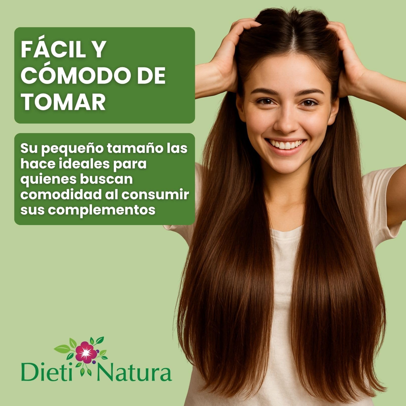 Dieti Natura 200 Cápsulas de Cistina para el Cabello con Vitamina B6 - Vitaminas para el Cabello Mujer y Hombre - Previene la Caída del Cabello - Hair Vitamins (600 Cápsula)