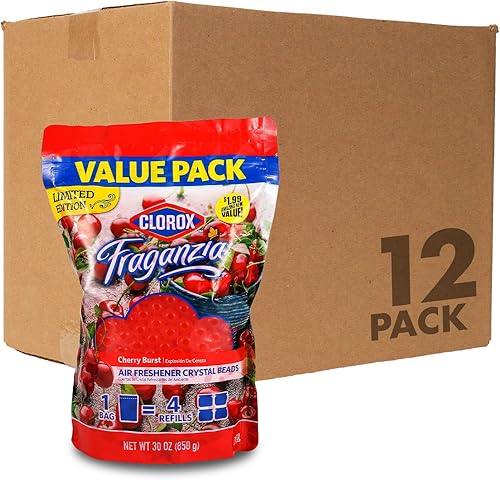 Clorox Fraganzia - Bolsa de repuesto para ambientadores en edición limitada con aroma a explosión de cereza, 30 onzas, cuentas de gel, ambientador