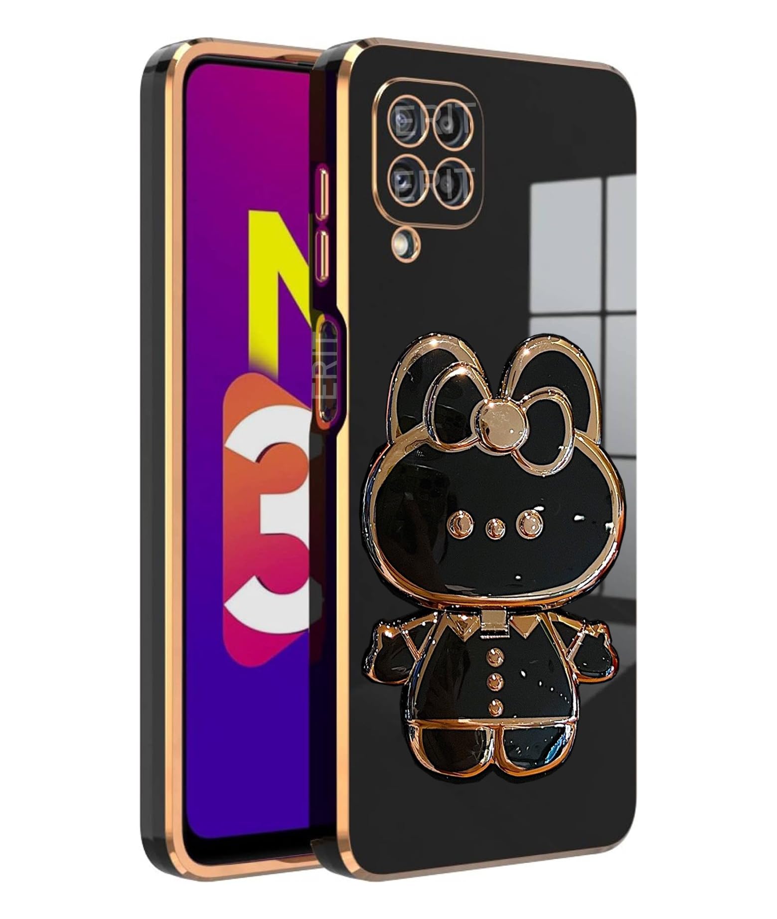 ERIT ® 3D Girls Back Cases and Covers Compatible for Samsung M12 / A12 / F12 Rabbit with Stand and Mirror | Camera Protection | Anti-Slip | Folding Stand - Black (B0D47X1TVR) Amazon Price History, Amazon Price Tracker