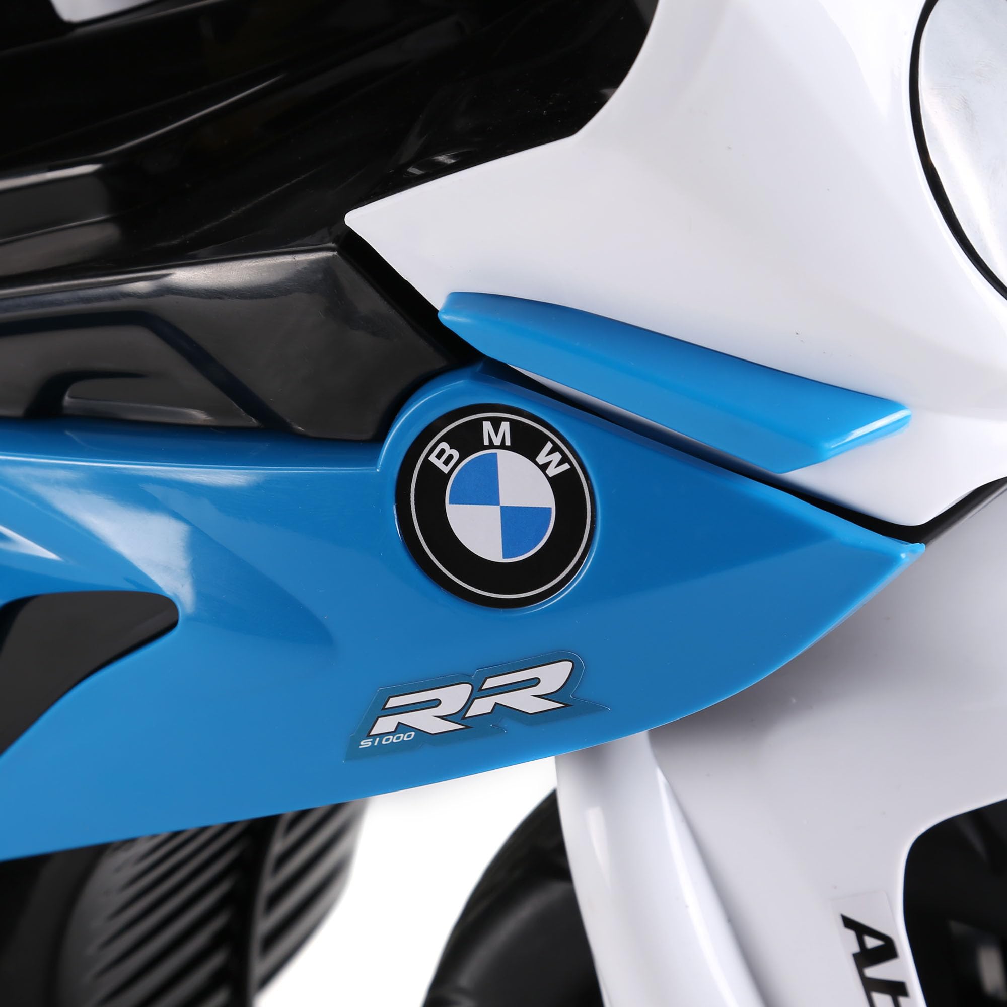 HOMCOM Moto électrique Enfants sous Licence BMW S1000 RR, 3 Roues, 6V et 2,5 Km/h, Voiture électrique Enfants avec Effets Lumineux et sonores, Moto Enfant, Charge Max. 20 kg, Bleu