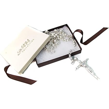Amazon Com Rosario De Lazo De Bodas Hecho A Mano Para Boda Gran Regalo De Matrimonio Hermosa Tradicion De Boda Catolica Cristiana Para Novias Y Novios 37 8 In Plata Clothing