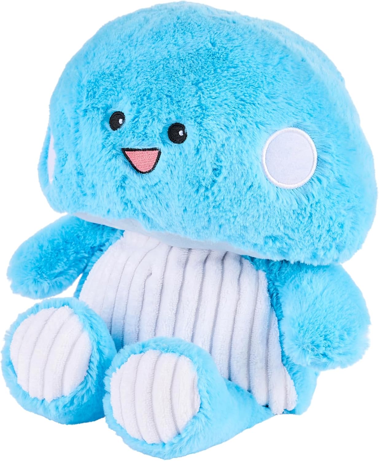 Warmies Blue Mushroom Plush Toy, Large Size, Fully Microwave Safe and Weighted Cuddly Toy for Anxiety, Cool in the Freezer or Heat in the Microwave, Soft Heat Cushion