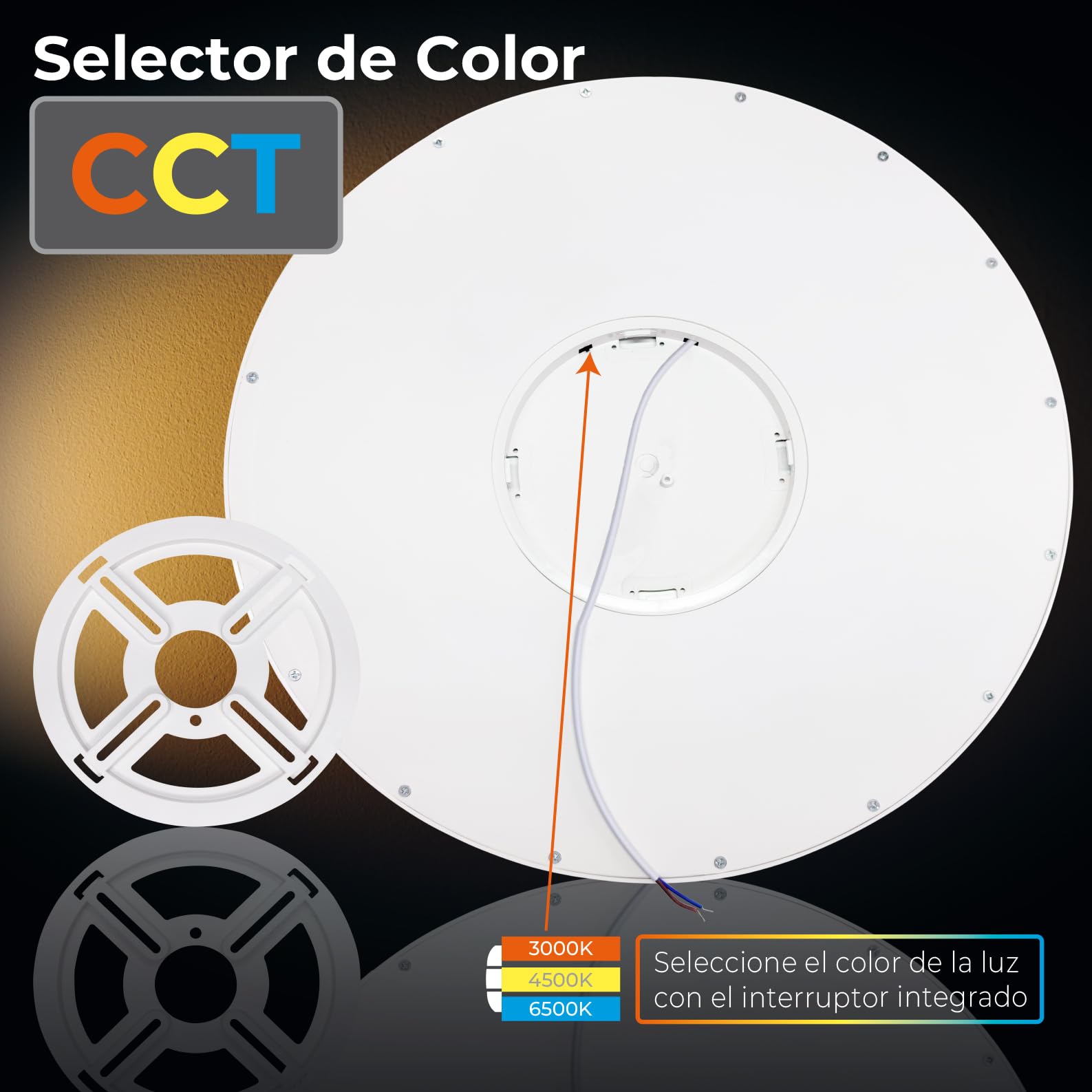LED ATOMANT 2x Plafón LED Redondo Superficie 40cm 42W CCT 3000-6500K IP44 | 3050 Lumenes, Diametro 400mm