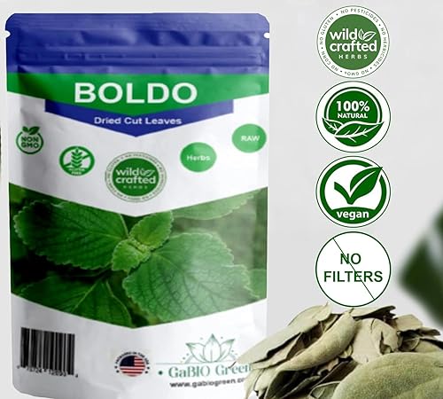 Miniatura 4 de Hojas secas Boldo, hoja de boldo entera, desintoxicación 100% natural, hojas de boldo, té de hierbas Peumus Boldus, té boldo, empaquetado en los