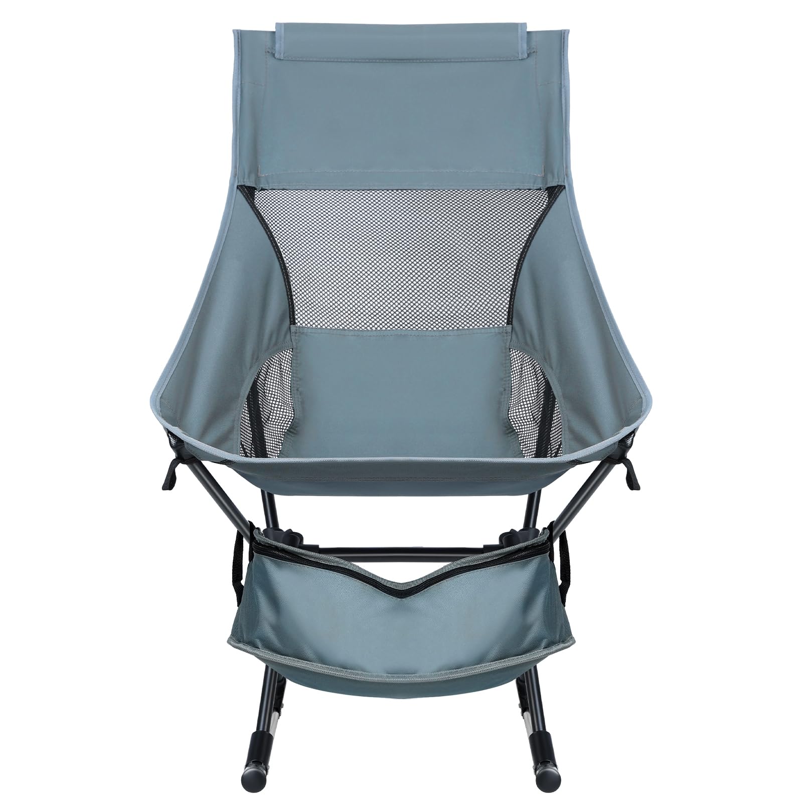 joukares Oversized Rocking Camping Chair, Portable Outside Folding Rocking Chair, Heavy Duty Lawn Recliner for Patio, Lawn and Outdoors, Supports 253lbs 1 Set