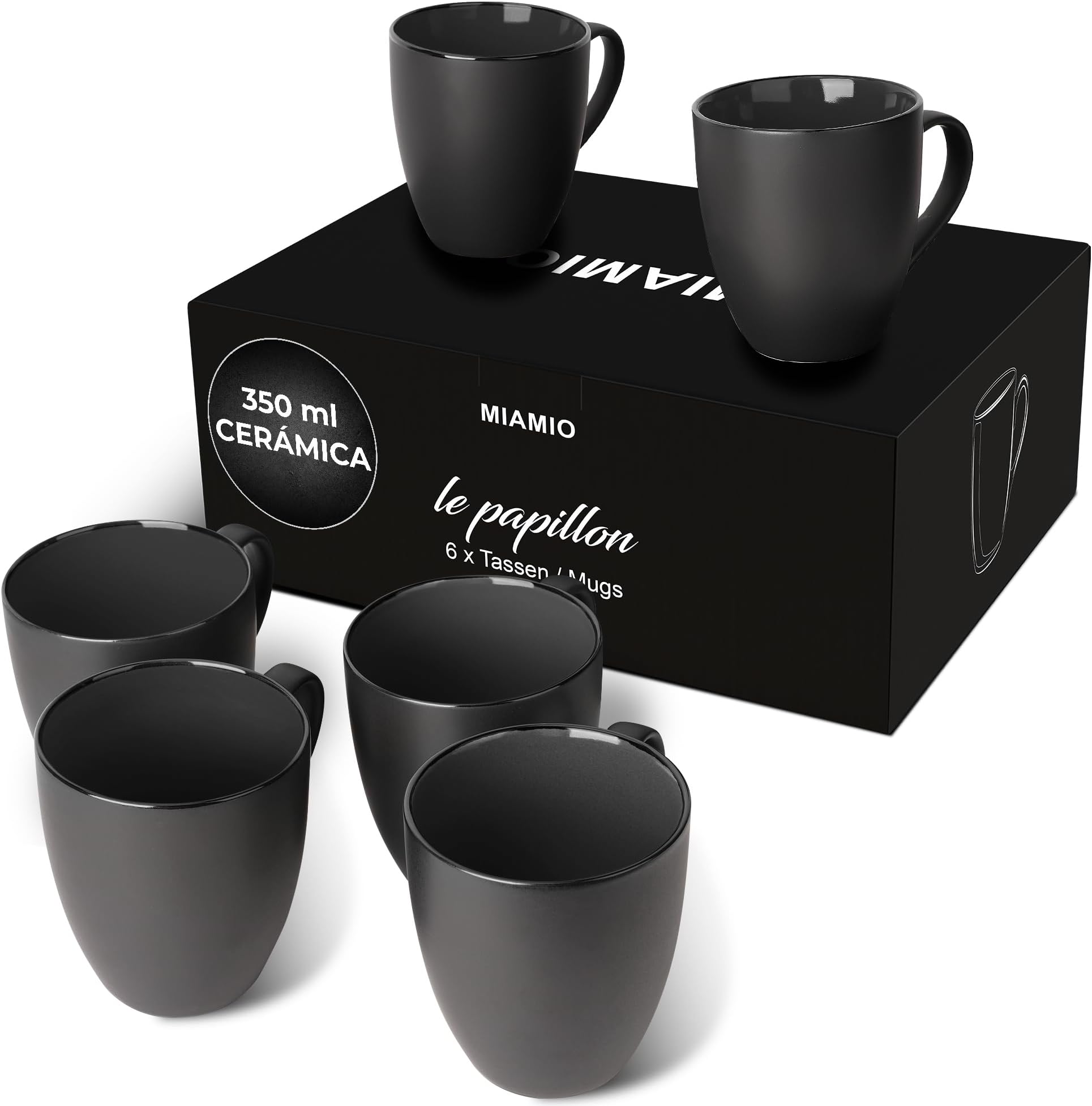 Tazas Apilables, 12 Onzas, Smilatte M101, Set 4, Color Negro | Meses sin interés