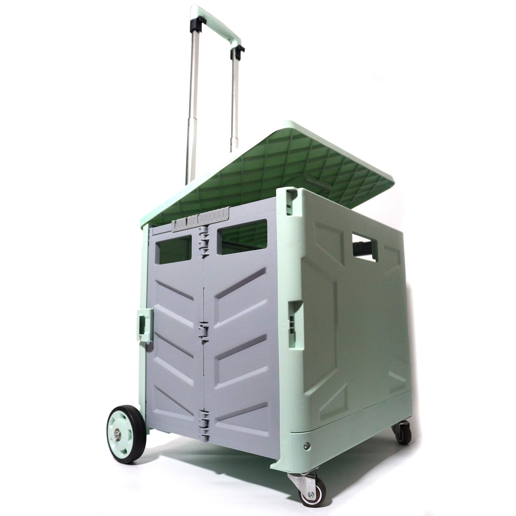 Buy Ascotahoo Folding Utility Shopping Cart with 4 Wheels Rolling Crate