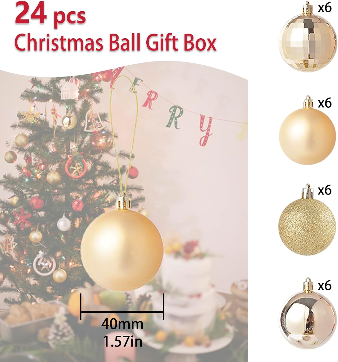 Detailný záber vianočných gúľ