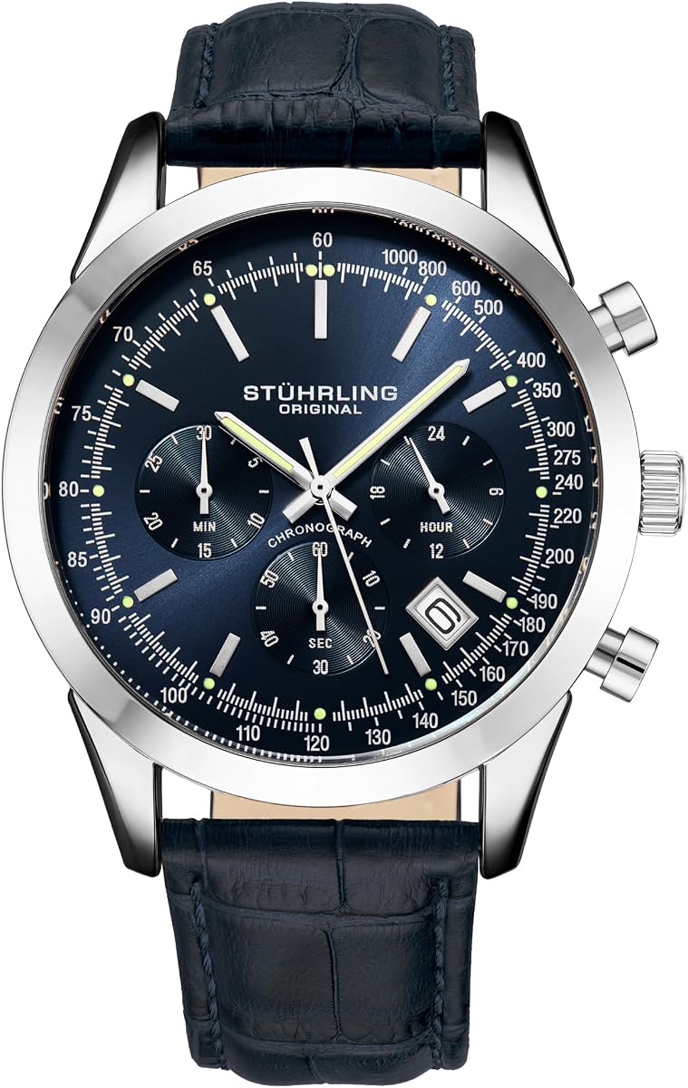 Rialto Reloj cronógrafo para hombre – Reloj clásico de acero inoxidable para hombre, relojes para hombre resistentes al agua, reloj analógico de lujo y reloj deportivo para hombre, reloj de pulsera duradero para hombre