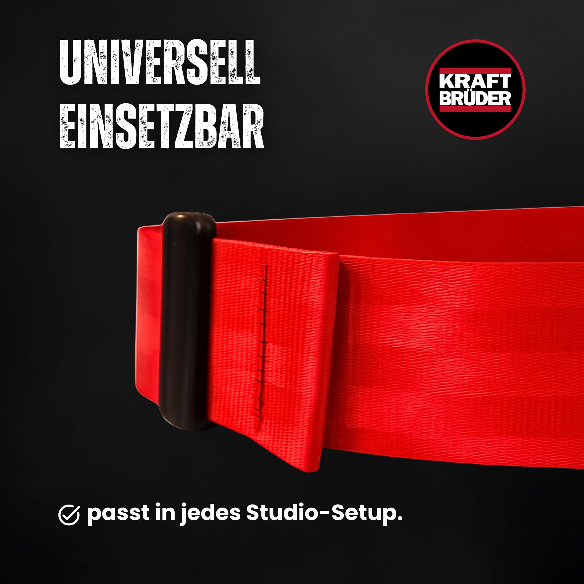 KraftGurt - Trainingsgurt zum Anschnallen an Fitnessgeräten - Für Bodybuilding, Powerlifting & Muskelaufbau - Stabil, verstellbar & rutschfest für maximale Kontrolle