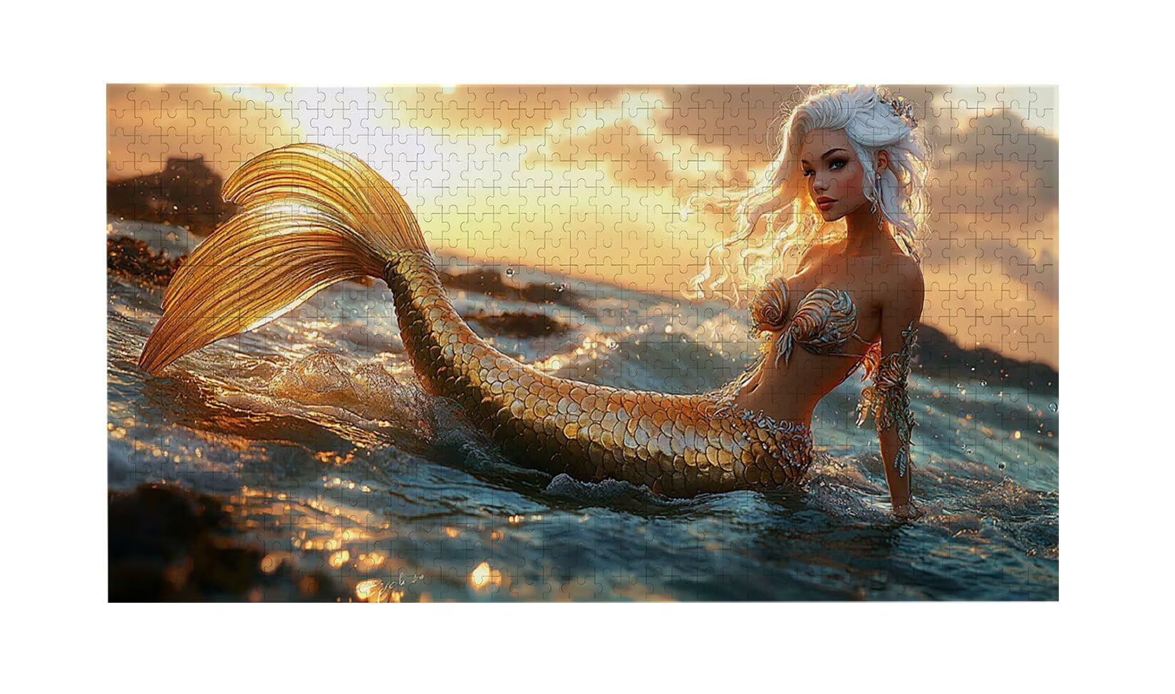 Puzzle para Adultos 1692 Piezas, Sirena Puzzle, Difícil, Desafiante, Rompecabezas Encajan Perfectamente, Letras en la Parte Posterior, sin Polvo, Regalo para Personas Mayores (179x31cm) v-702