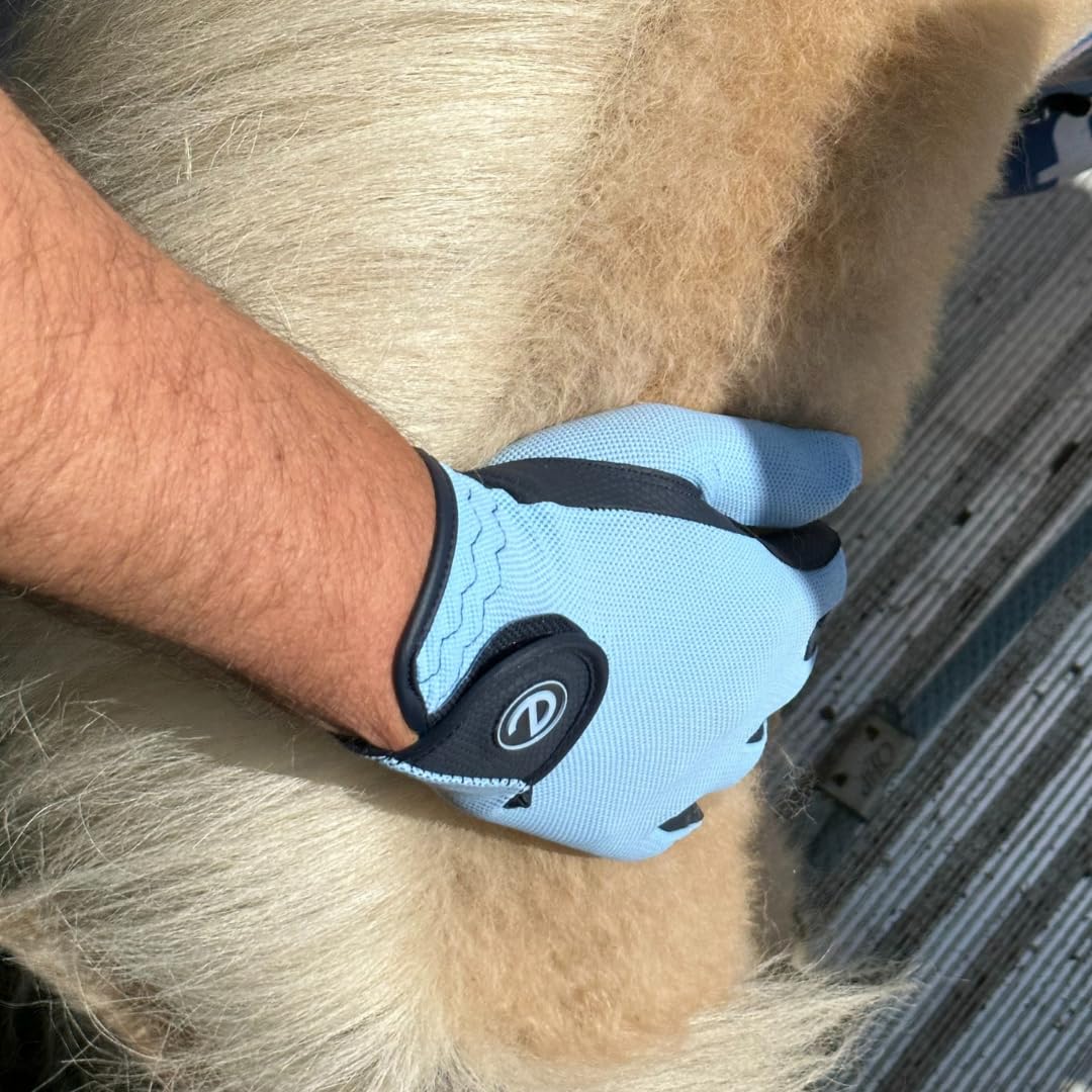 eGlove - Guantes de equitación eQUEST GripPro X-LITE - Ligero, transpirable, material antideslizante - Parte trasera de malla cómoda - Guantes para pantalla táctil