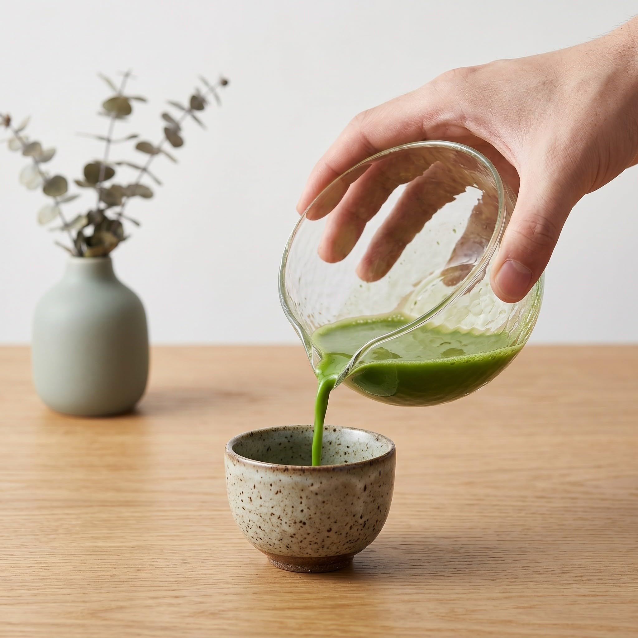Operitacx 2 cuencos de vidrio texturizado para matcha - Chawan de vidrio borosilicato transparente de 500 ml con boquilla para verter - Cuenco de ceremonia del té de estilo japonés para uso en