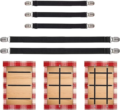 Miniatura 1 de CHACROC Paquete de 5 clips de soporte para mantel de mesa, correa oculta, elástico ajustable, clip de mantel de pícnic, perfecto para mesas gruesas,