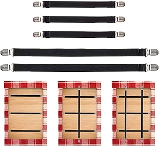 Table Cloth Holder Clips Hidden Strap 5 Pack - Adjustable Elasticity Picnic Tablecloth Clip Perfect for Thick Tables Bench Cover Picnic Party Camping and RV Accessories