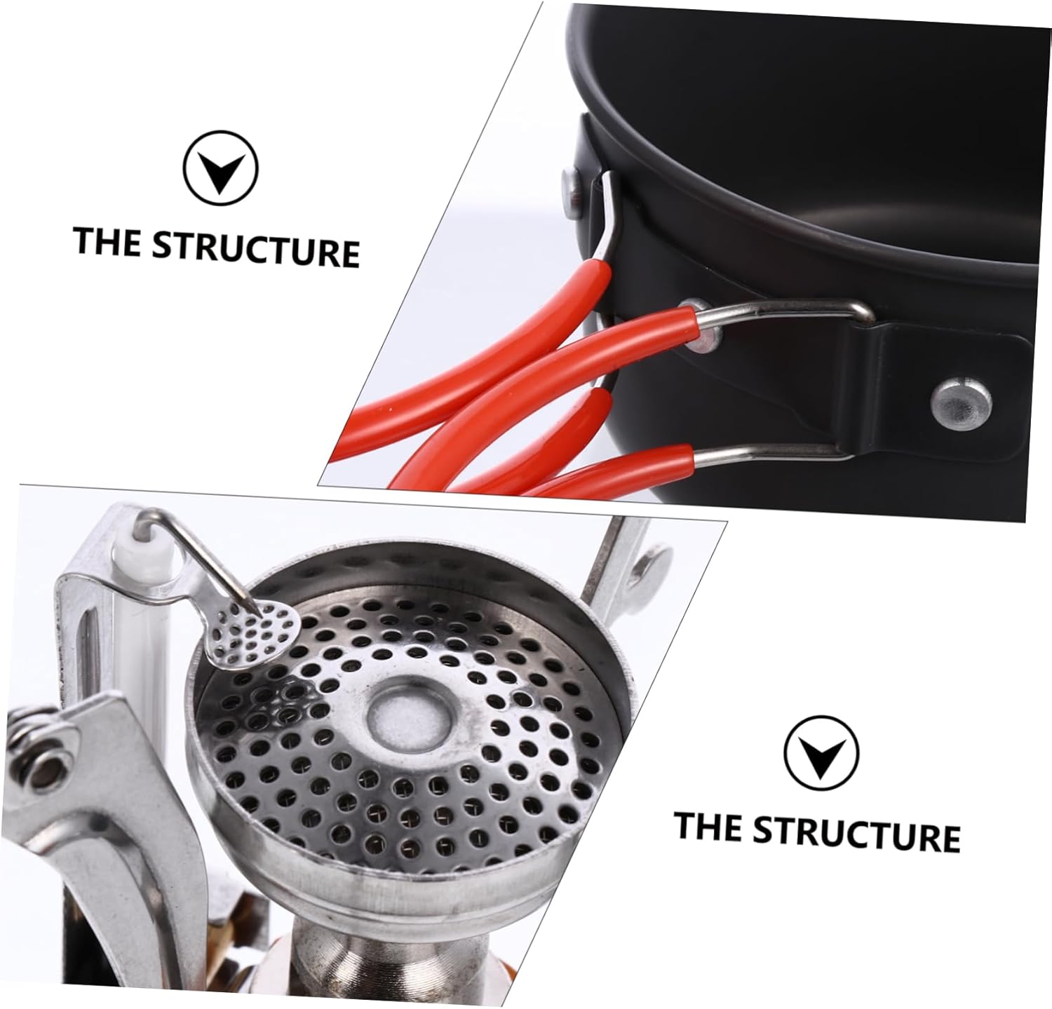 1set Portable Cooking Utensils for Hiking and Camping Non-Stick Picnic Bowl Kit Lightweight Camping Cookware for People High-Temperature Resistant Supplies