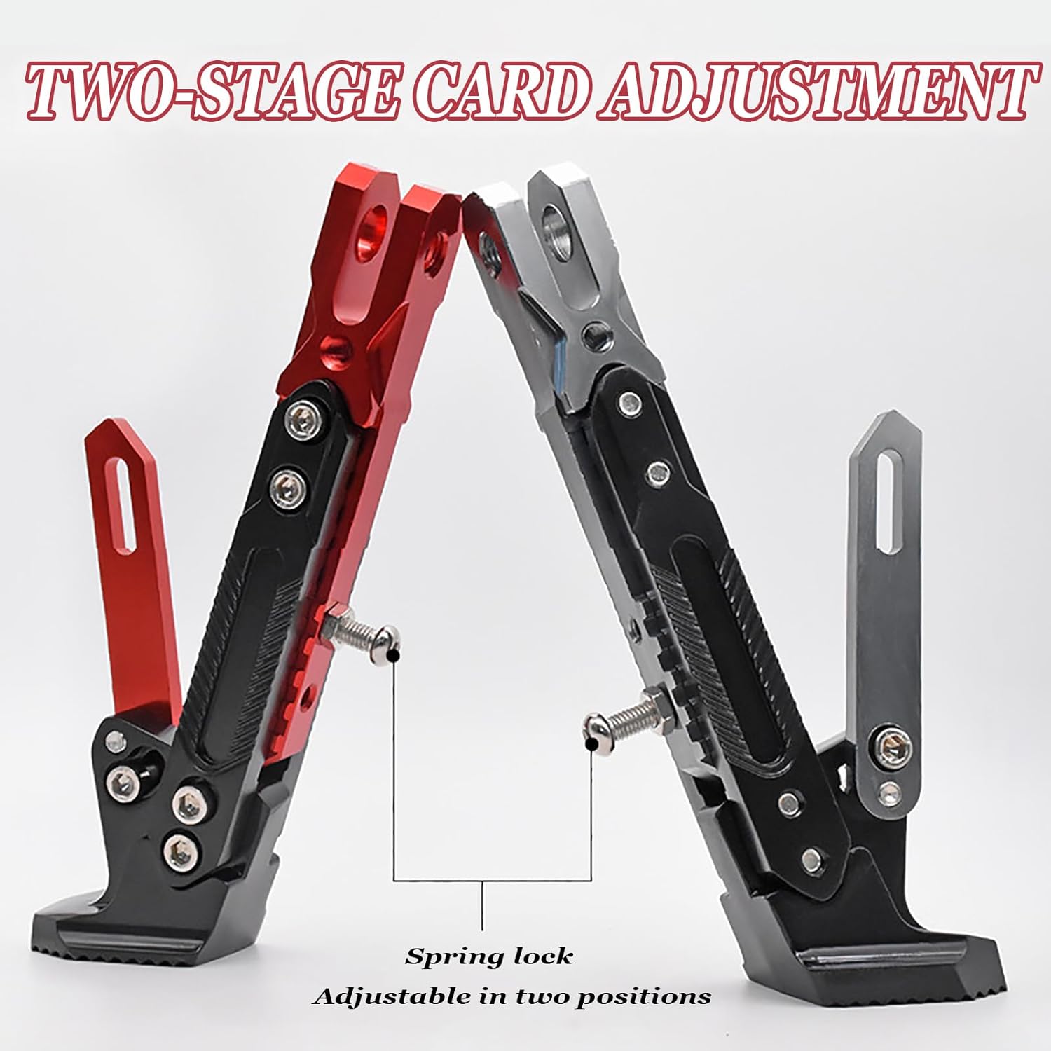 Motorcycle Kickstand for Benelli TRK251, Adjustable Foot Side Support Parking Kickstand, Motorbike Modified Parking Foot Side Tripod Support Stand,C Blue