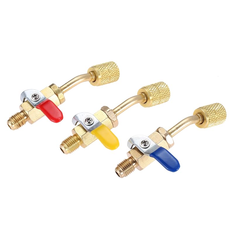 Kit com 3 Válvulas de Esfera Compactas para Refrigerante R410A, R134A, R12, R22 e R502 Aupoko
