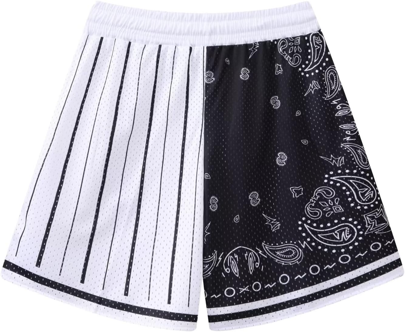 BOOMLEMON Men's Basketball Shorts Workout Athletic Paisley Shorts Mesh Print Running Short Pants - Image 8