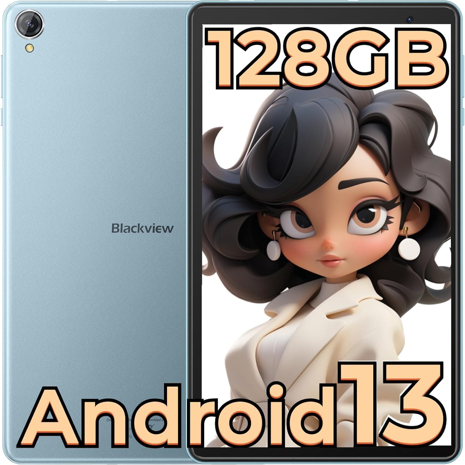 Blackview Android 13 Tablet Tab50WIFI, 4+4GB RAM, 128GB ROM/2TB WIFI 6 Tablets, 8 inch Tablet HD+ IPS, Kids Tablets with Parental Control Mode, Google GMS Certified, Bluetooth 5.0 - Twilight Blue