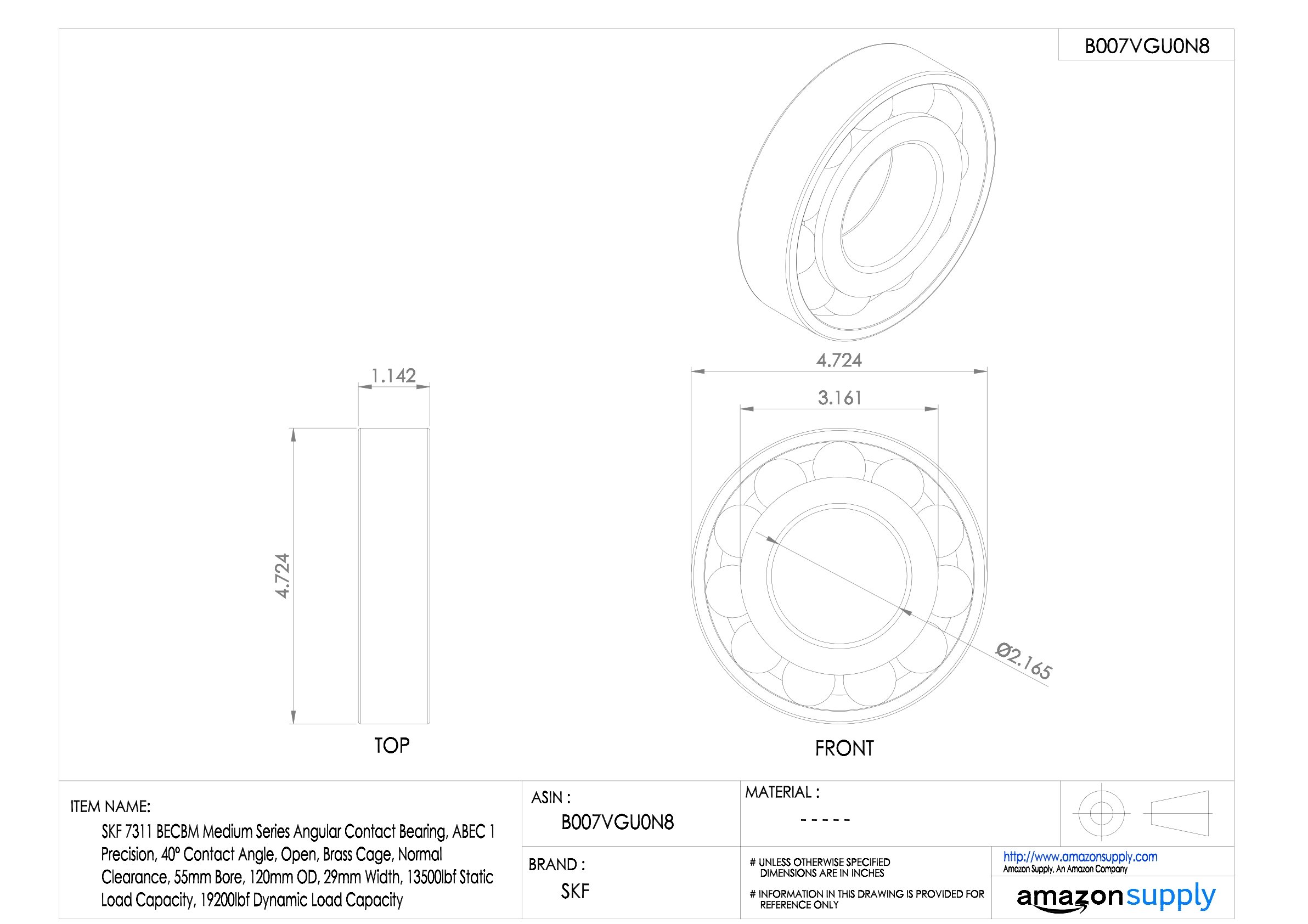 7311 BECBM CUSC ACCOPPIABILE 55x120x29 SKF | STORE
