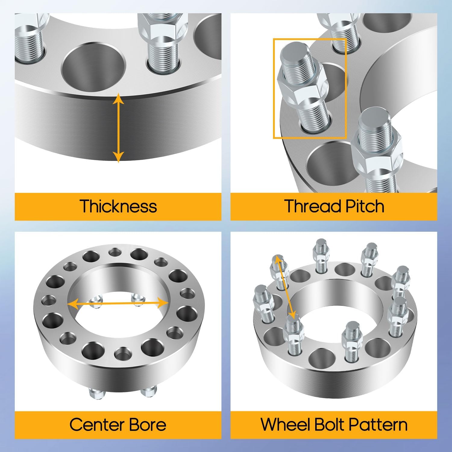 OCPTY 2PCS 8x6.5 to 8x6.5 Wheel Spacers 2" Wheel Adapters 14x1.5 Studs 117mm Center fit for 1994 for Chevrolet for C3500 / 2006-2007 for Chevrolet for Express 2500