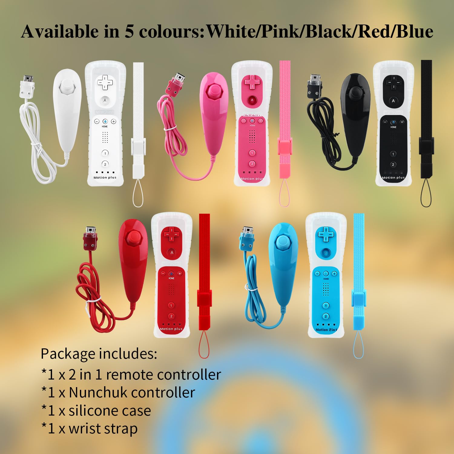 OSTENT Télécommande 2 en 1 intégrée à Motion Plus + Nunchuk pour Nintendo Wii Game - Blanc
