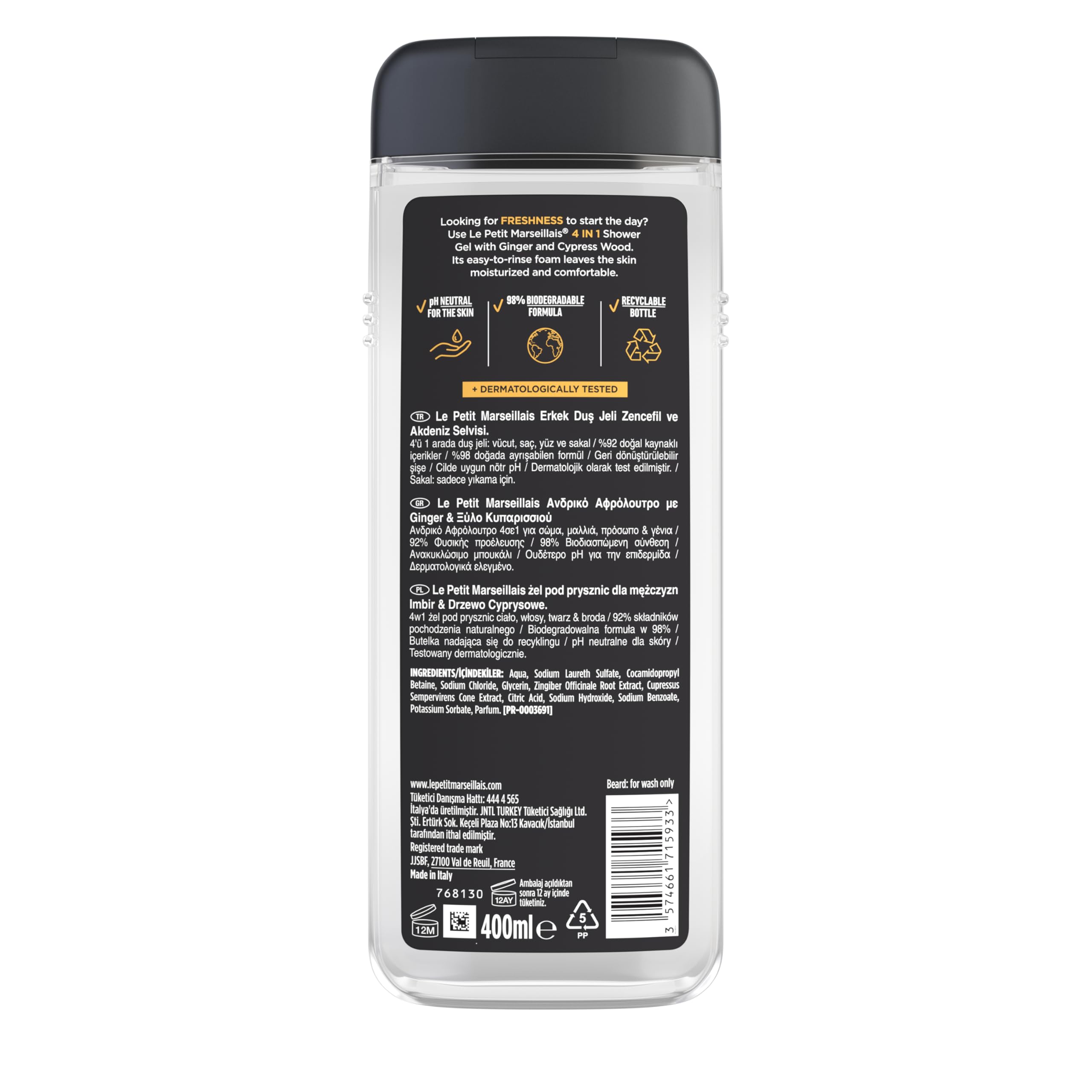 le petit marseillais duş jeli men serisi zencefil & akdeniz selvisi (400 ml)