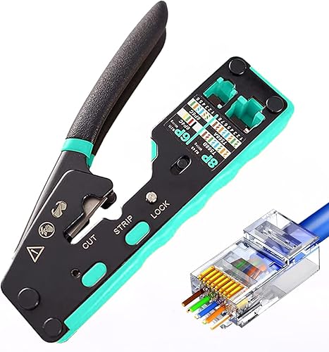 Miniatura 3 de Kit de herramientas de red, Kit de herramientas de crimpado RJ45, Herramienta de crimpado Ethernet Cat6 Cat5 Cat5e, Herramienta de prensado de