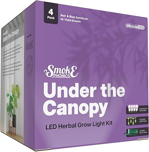 Miracle LED Smokephonics - Kit de luces de cultivo para interiores bajo el dosel, doble rendimiento de plantas, bombillas de cultivo de repuesto de
