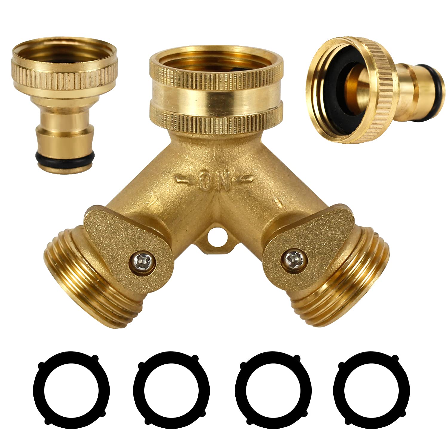 Buy VISCAL 3/4" Tap Y Splitter Brass Manifold, Two Way Hose Tap Connector, Outdoor Double Y