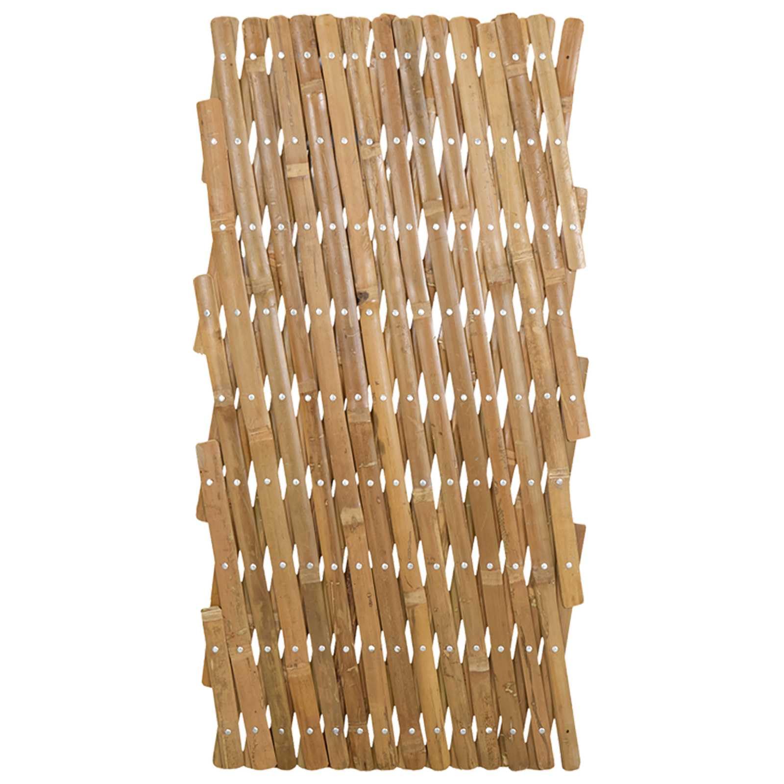 Erweiterbares Spalierzaun 2 Stück Hellbraun Bambus 100 x 105 cm Gartengitter Sichtschutz Zaunelement für Terrasse Balkon Vorgarten Begrenzung