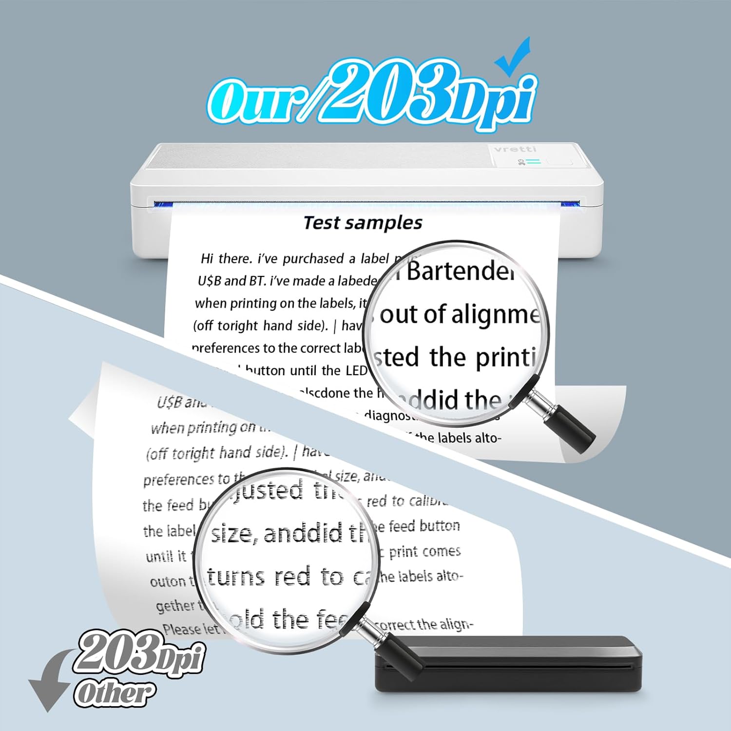 vretti P83 printer showing portability and weight