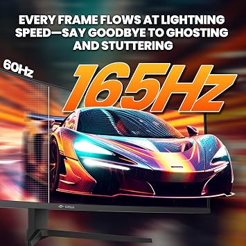 CRUA 49 DQHD 165Hz Ultrawide Curved Gaming Monitor, 1500R, FreeSync, Black