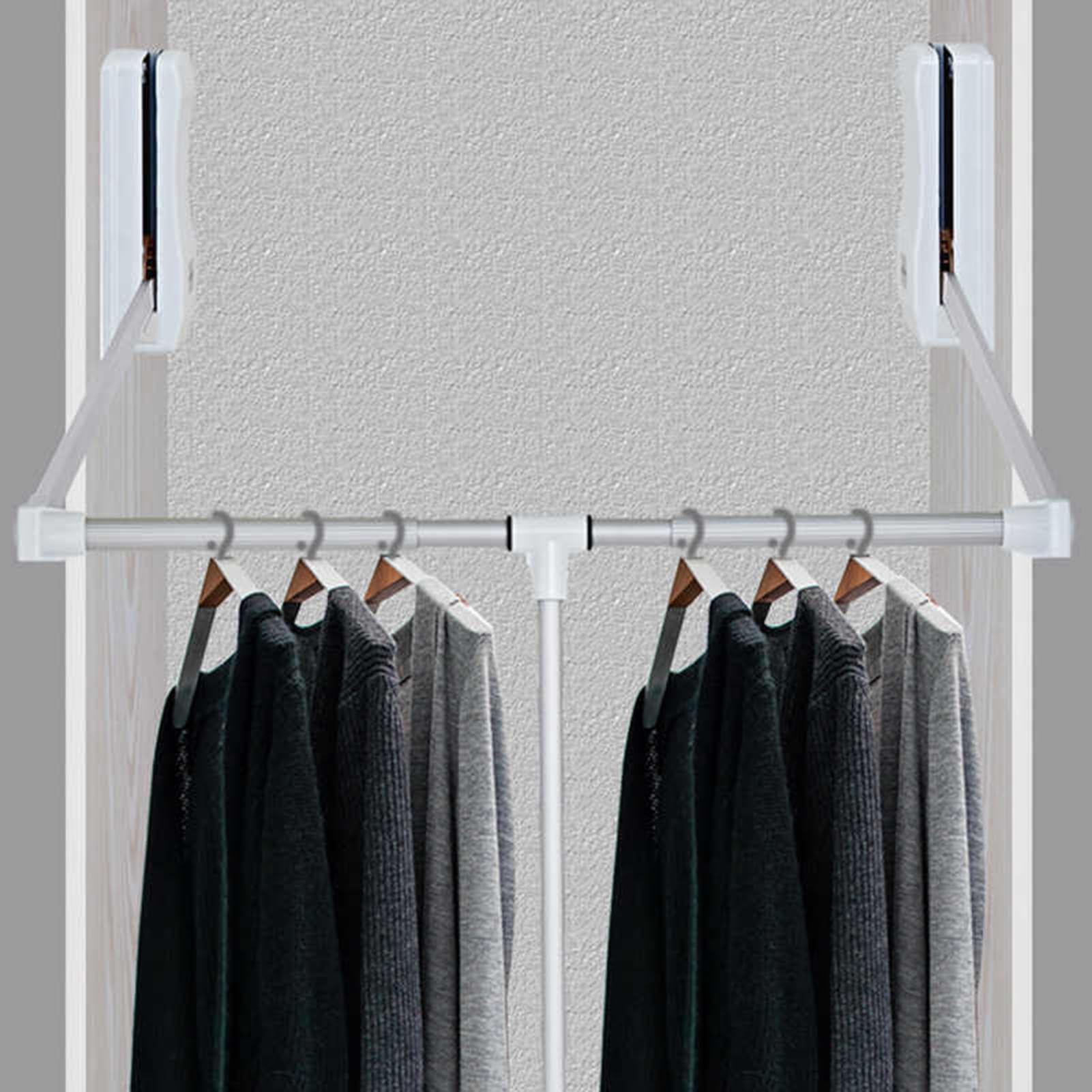 Asta regolabile per armadio, pieghevole, per armadio, camera da letto, sistema di sollevamento a due vie, meccanismo di smorzamento perfetto per armadi (51 65 cm, colore 1)