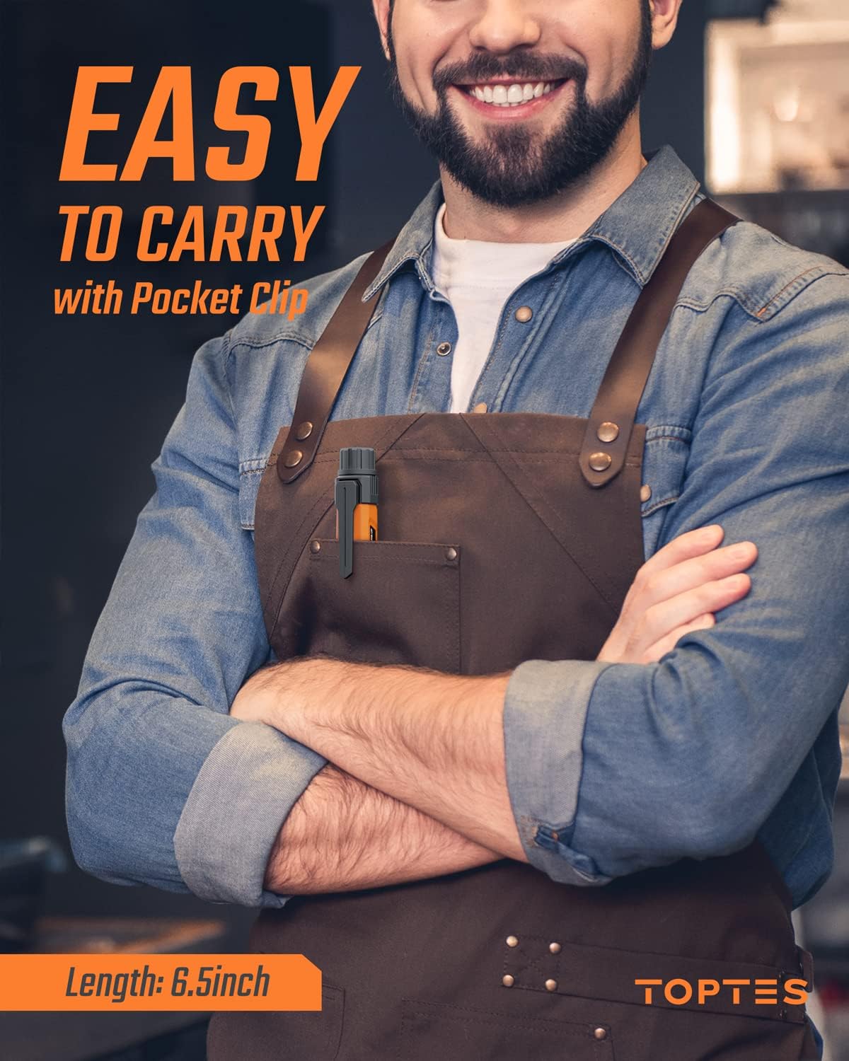 Natural Gas Detector, TopTes PT177 Gas Leak Detector with Audible & Visual Alarm, Portable Gas Sniffer to Locate Combustible Leak Sources Like Methane, Propane for Home (Includes Battery x2)-Orange - Image 6