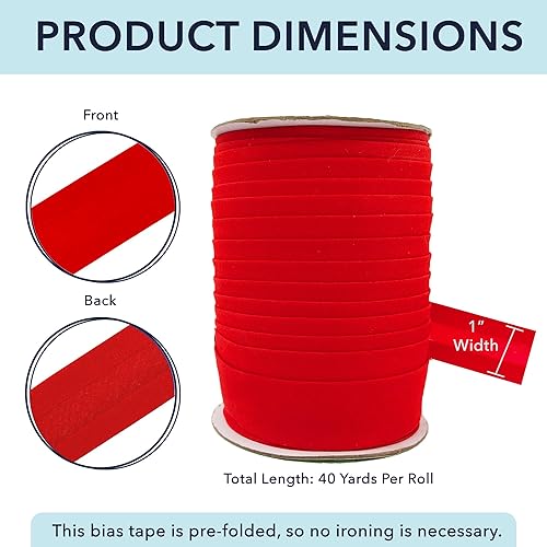 Miniatura 163 de Mandala Crafts Cinta al bies de un solo pliegue de 5/8 pulgadas para coser, acolchar, tuberías, dobladillo, manta y encuadernación de colcha, cinta